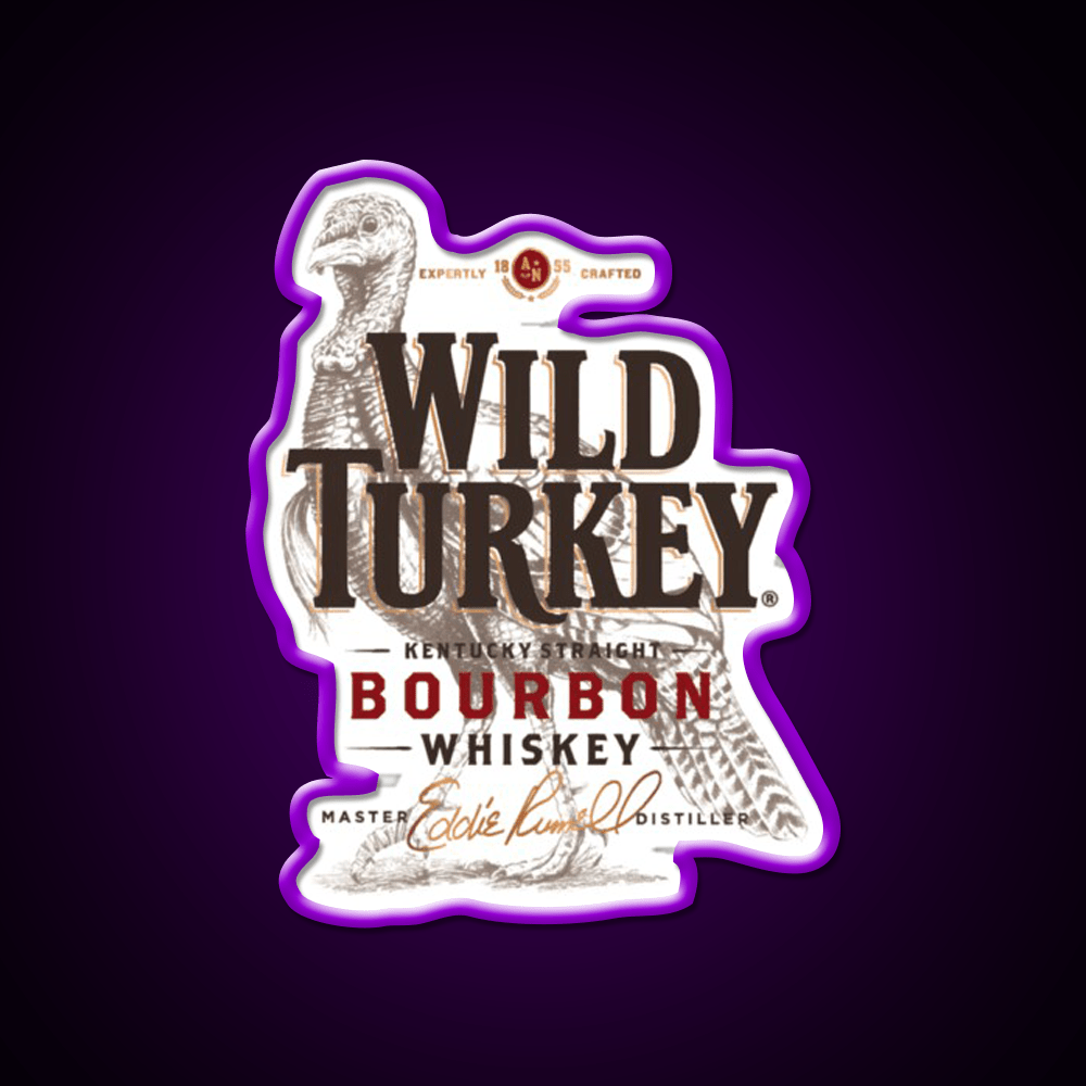 Retro Wild Turkey Premium Whiskey Drink Bar Led Neon Sign Rgb Color - Shineneon