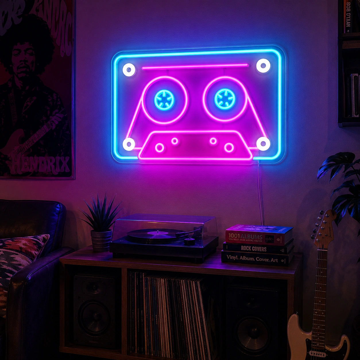 Retrowave Cassette Neon Sign LED Neon Sign real lifestyle scene