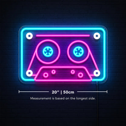 Retrowave Cassette Neon Sign LED Neon Sign size image