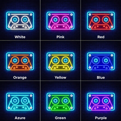 Retrowave Cassette Neon Sign LED Neon Sign color grid