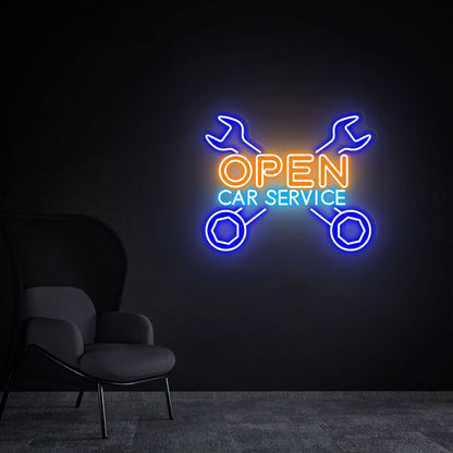 Rev Up Your Garage Open Led Neon Sign Car Service | Shineneon