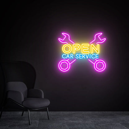 Rev Up Your Garage Open Led Neon Sign Car Service | Shineneon