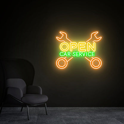 Rev Up Your Garage Open Led Neon Sign Car Service | Shineneon