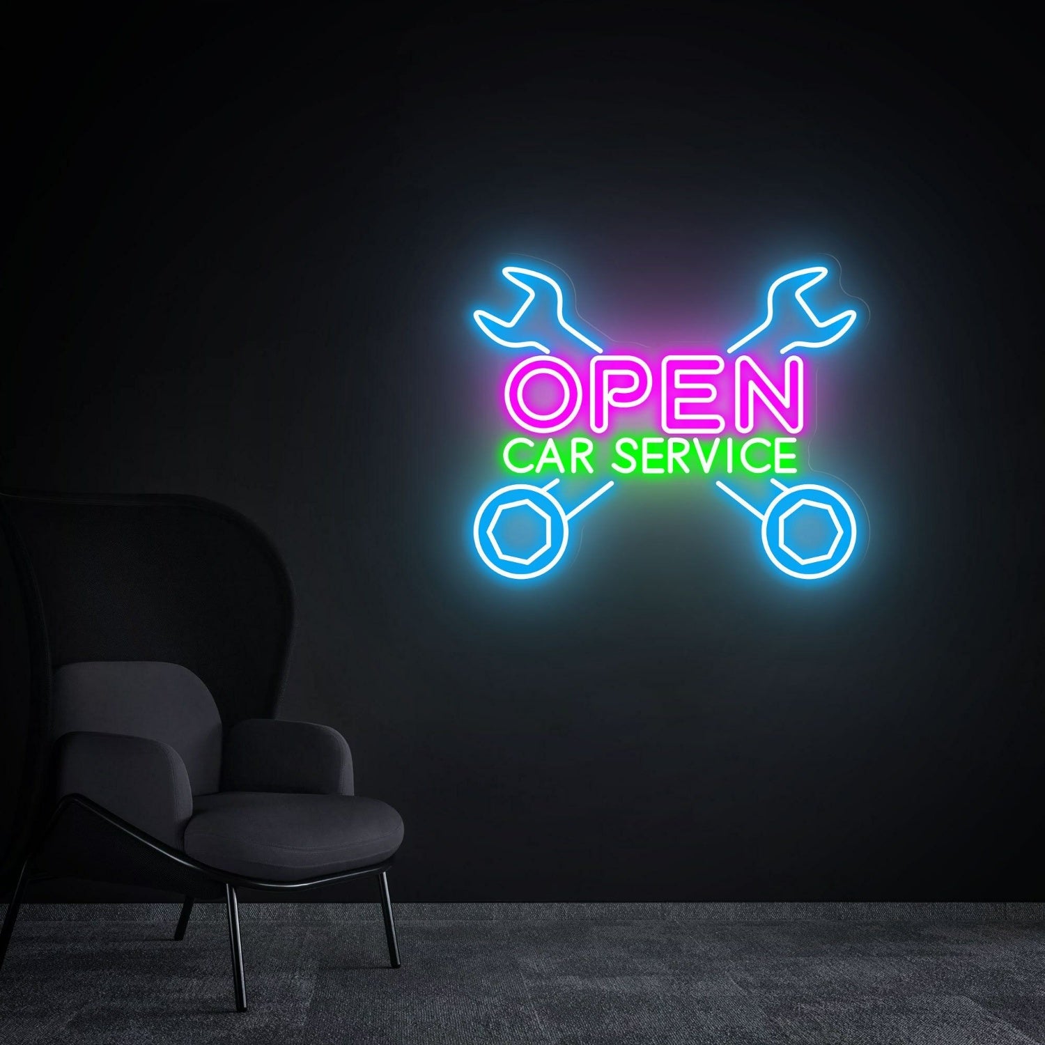 Rev Up Your Garage Open Led Neon Sign Car Service | Shineneon