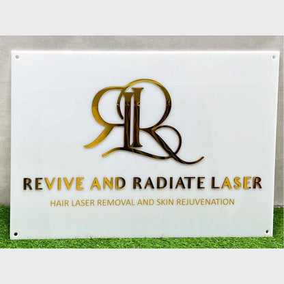 Revive And Radiate Laser Salon Acrylic Business Logo Sign - Shineneon