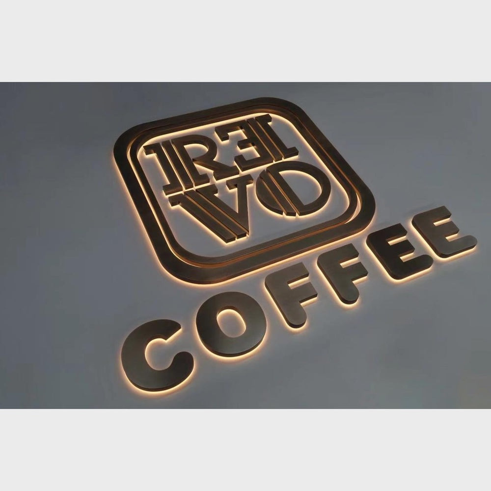 Revo Coffee 3D Backlit Channel Letters Led Light Sign