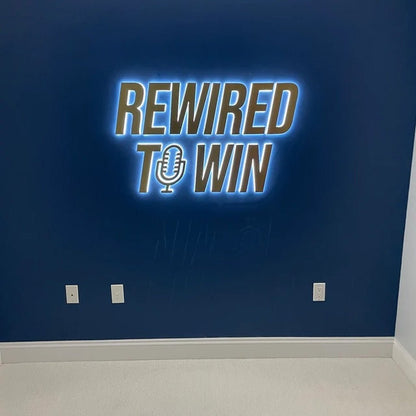 Rewired To Win 3D Backlit Channel Letters Led Light Sign - Shineneon
