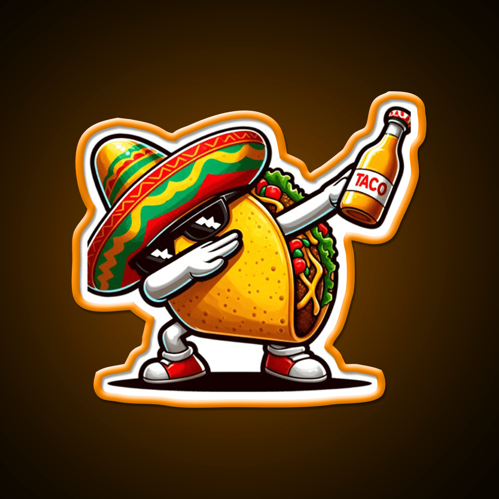 Rgb Color Lets Fiesta Mexican Taco Neon Sign - Shineneon