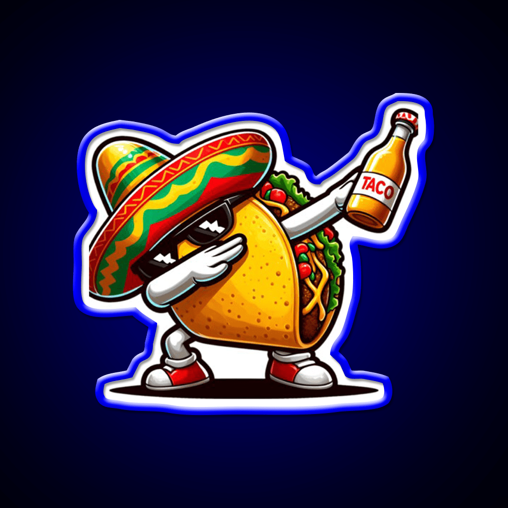 Rgb Color Lets Fiesta Mexican Taco Neon Sign - Shineneon