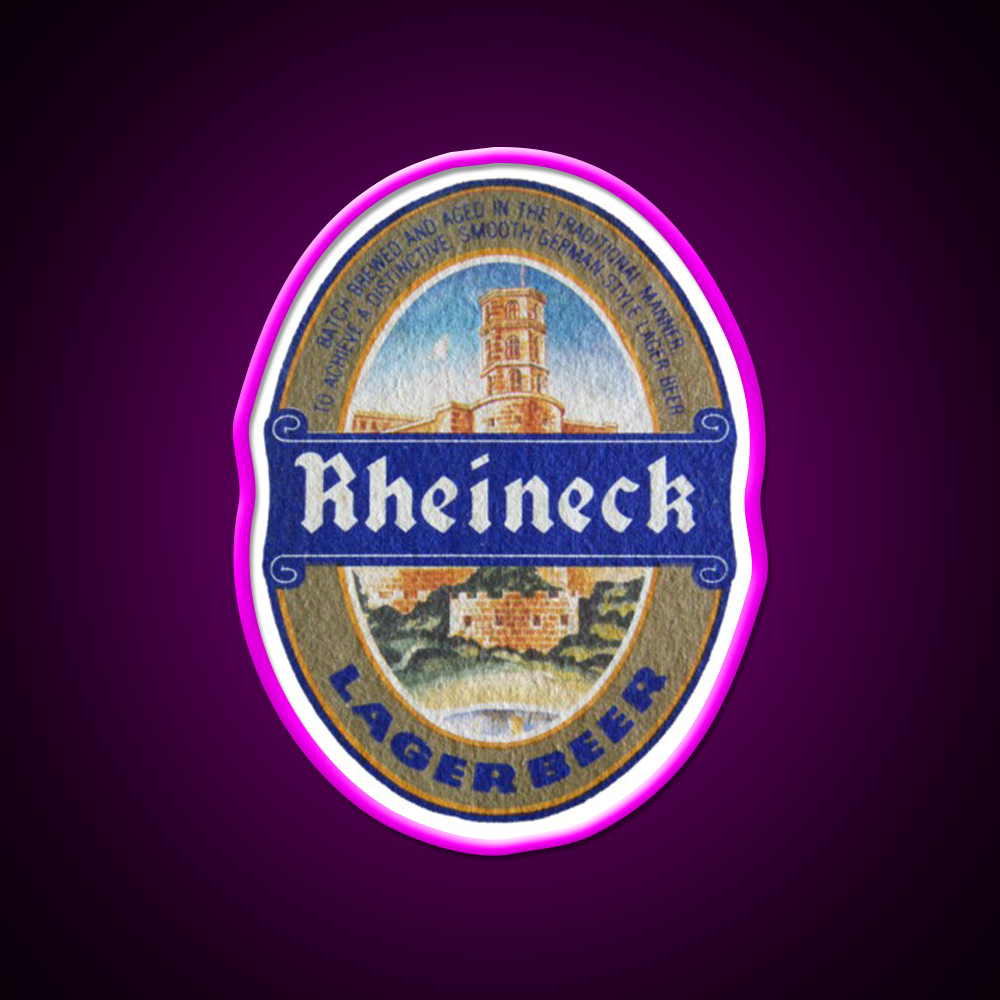 Rheineck Lager Coaster Beer Bar Decor Led Neon Sign Rgb Color - Neon sign mounted on wall in room