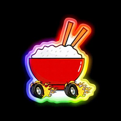 Rice Bowl Led Neon Sign Chinese Food Rgb Color