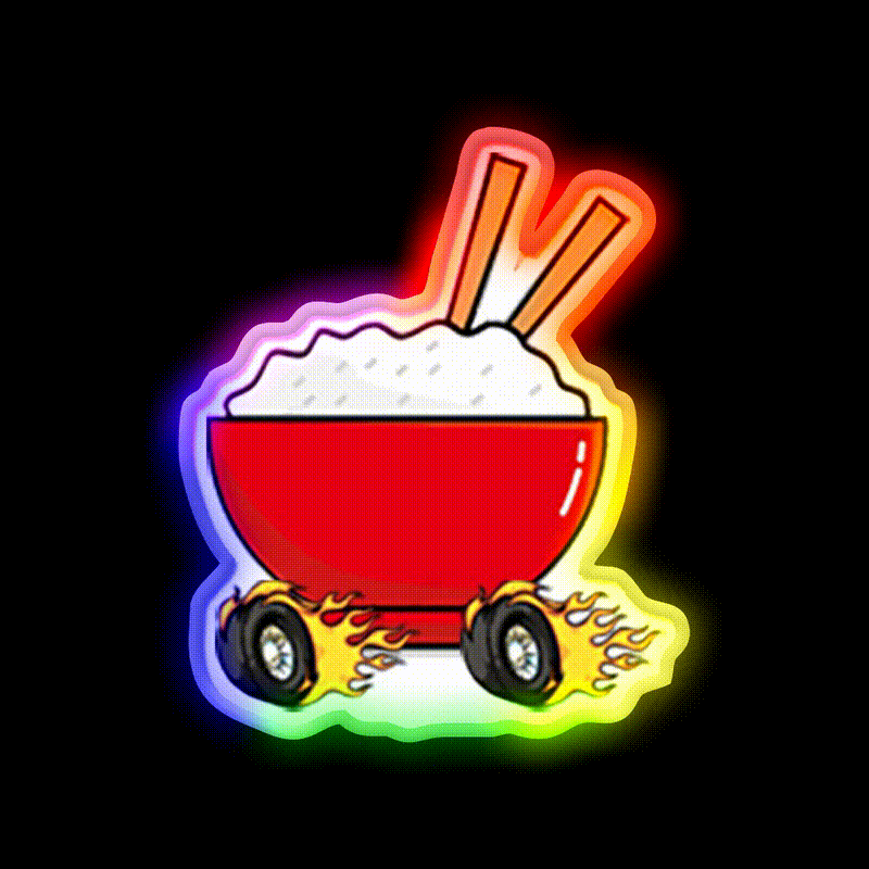 Rice Bowl Led Neon Sign Chinese Food Rgb Color