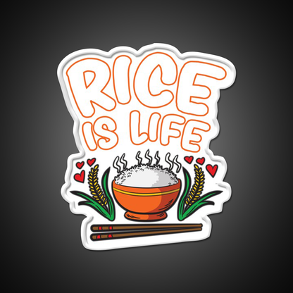 Rice Is Life Indian Chinese Filipino Humor Led Neon Sign Chinese Food Rgb Color