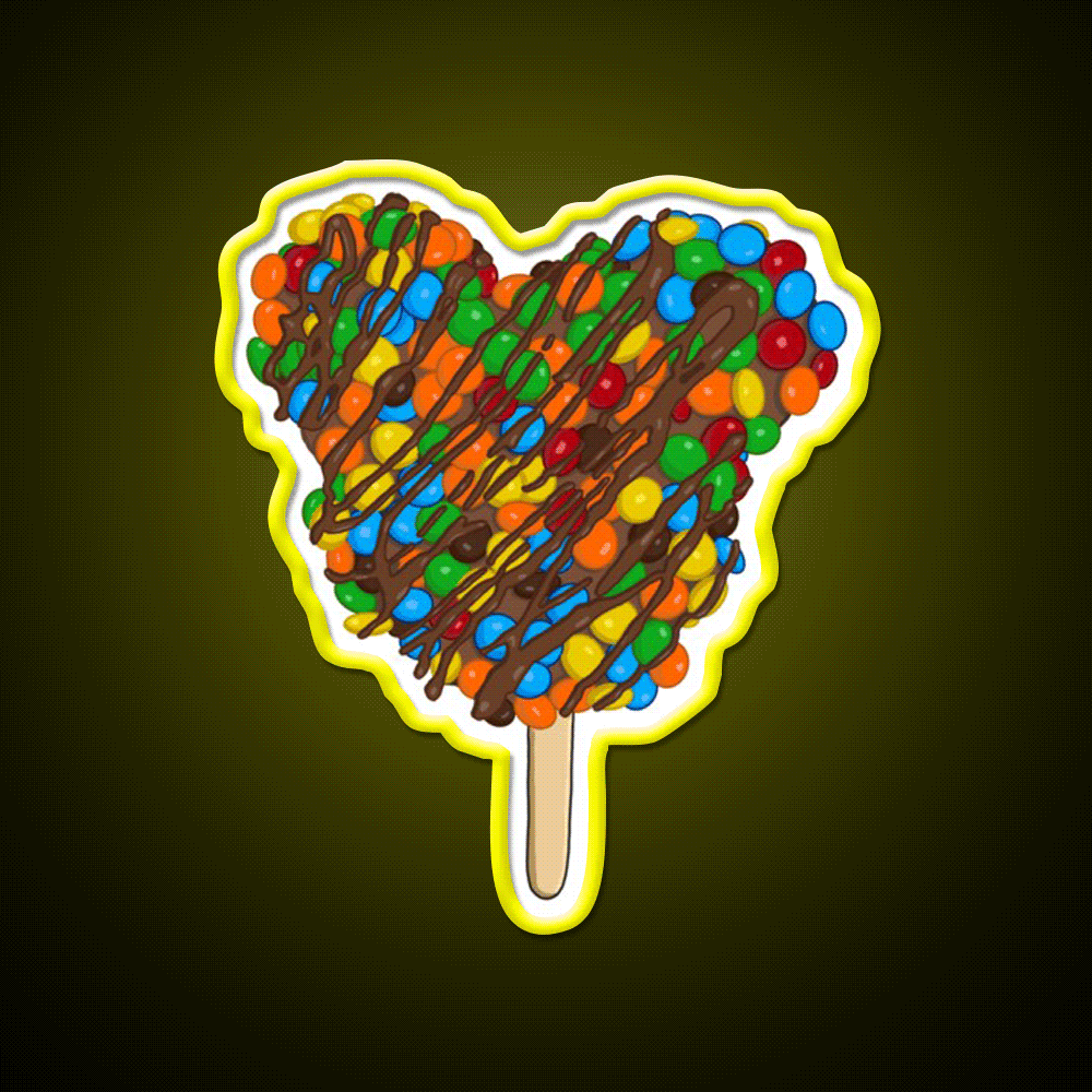 Rice Krispie Pop Snack Food Led Neon Sign Rgb Color - Custom LED neon sign front view