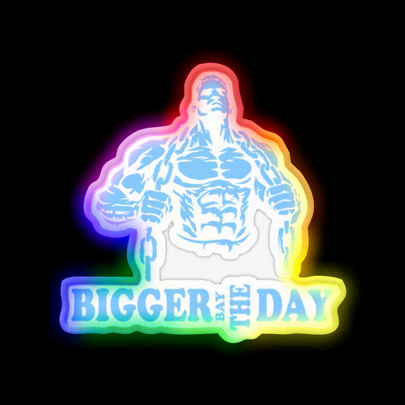 Rich Piana Bigger By The Day Gym Fitness Led Neon Sign Rgb Color