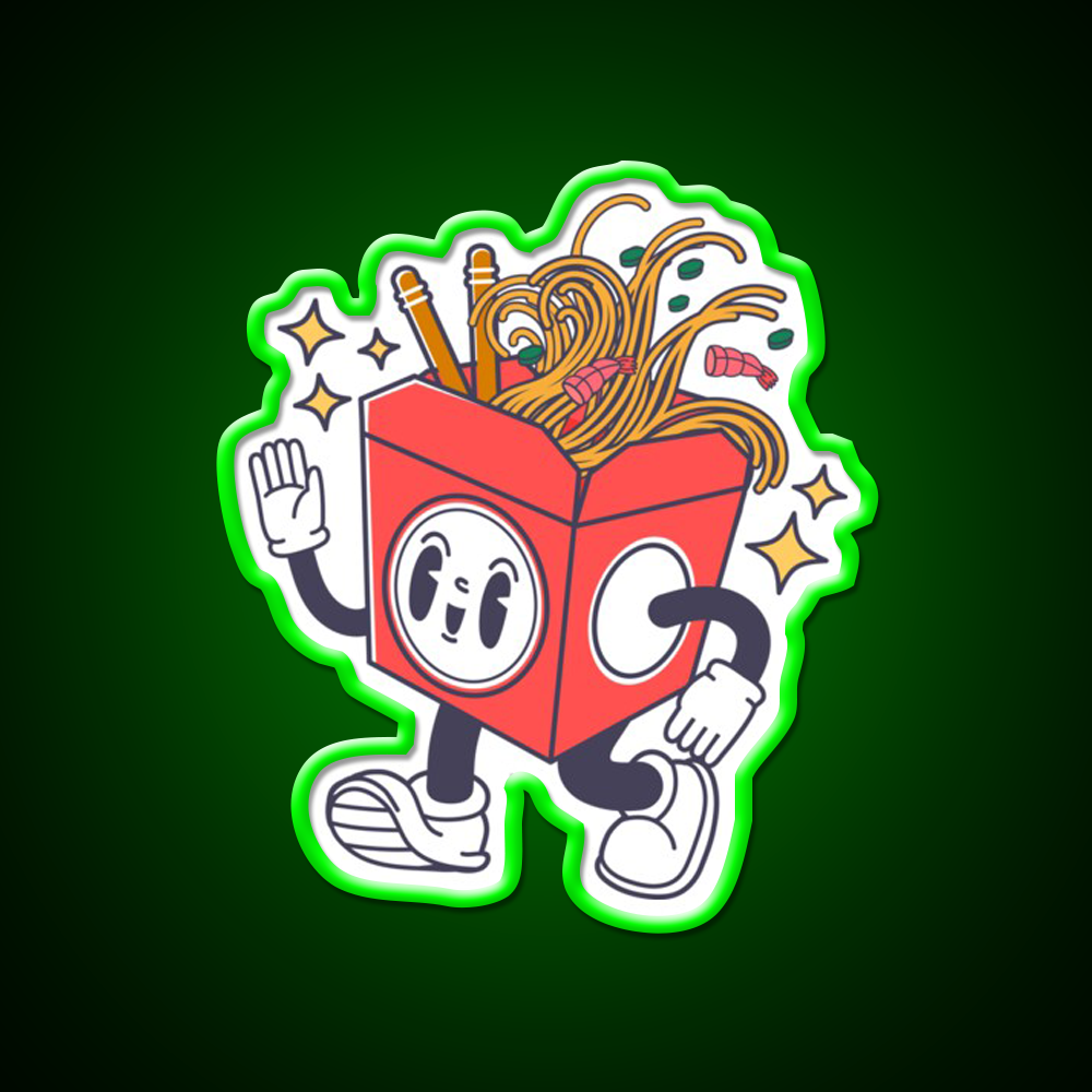 Ricky The Ramen Box Led Neon Sign Chinese Food Rgb Color