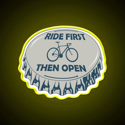 Ride First Then Open Beer Bar Decor Led Neon Sign Rgb Color