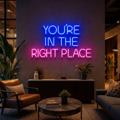 Right Place LED Neon Sign Garage Man Cave Neon Sign real lifestyle scene
