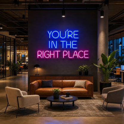 Right Place LED Neon Sign Garage Man Cave Neon Sign size image