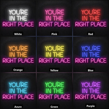 Right Place LED Neon Sign Garage Man Cave Neon Sign - Shineneon