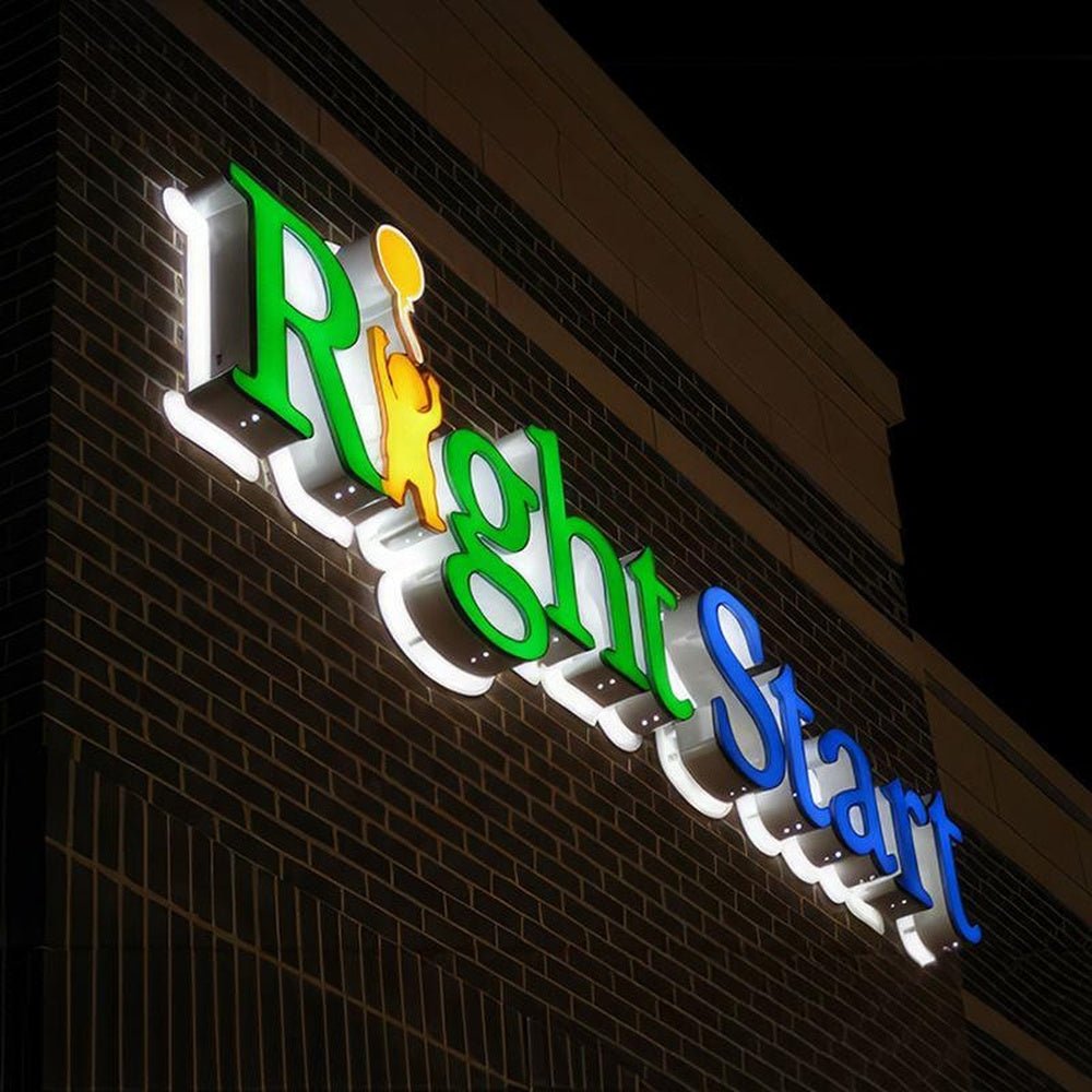 Right Start 3D Front And Back Lit Letters Metal Led Sign - Shineneon