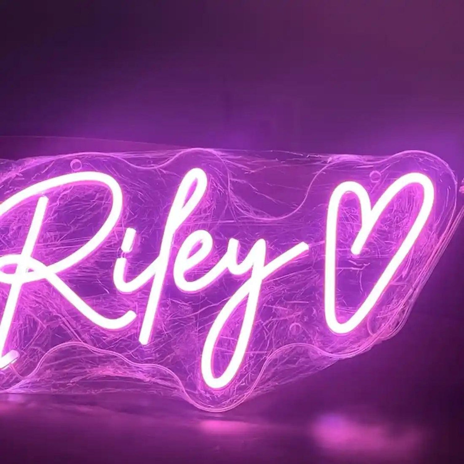 Riley Pink-Purple Heart Led Neon Sign For Bedroom Party Romantic Decor | Shineneon