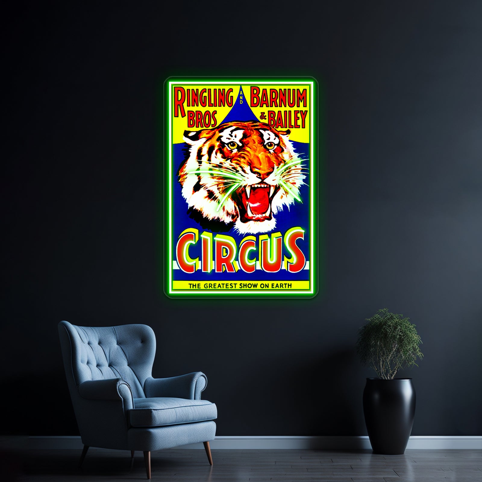 Ringling Bros Barnum And Bailey Vintage Circus Tiger Advertising Wall Artwork Neon Signs | Shineneon