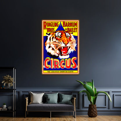 Ringling Bros Barnum And Bailey Vintage Circus Tiger Advertising Wall Artwork Neon Signs | Shineneon