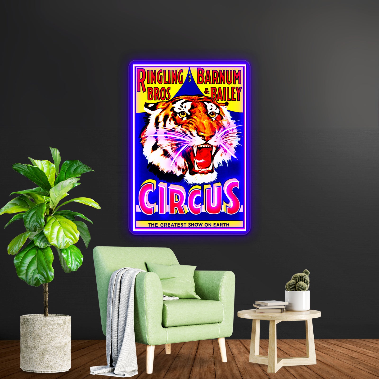 Ringling Bros Barnum And Bailey Vintage Circus Tiger Advertising Wall Artwork Neon Signs | Shineneon