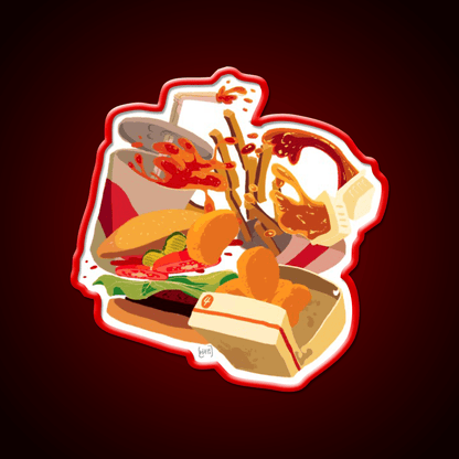 Rip Lunch Non Pattern Fast Food Led Neon Sign For Burger Place Rgb Color - Shineneon
