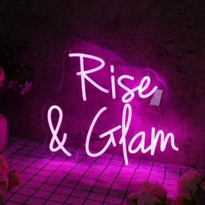 Rise And Glam Purple Led Neon Sign - Shineneon
