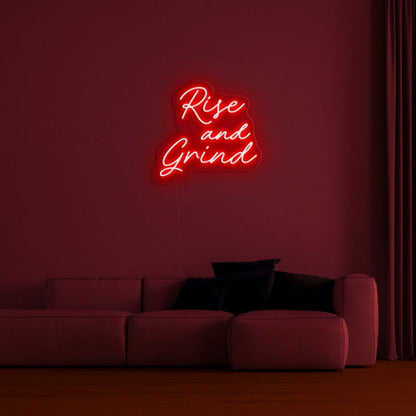 Rise And Grind Led Neon Sign For Motivational Spaces - Shineneon