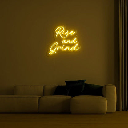 Rise And Grind Led Neon Sign For Motivational Spaces - Shineneon