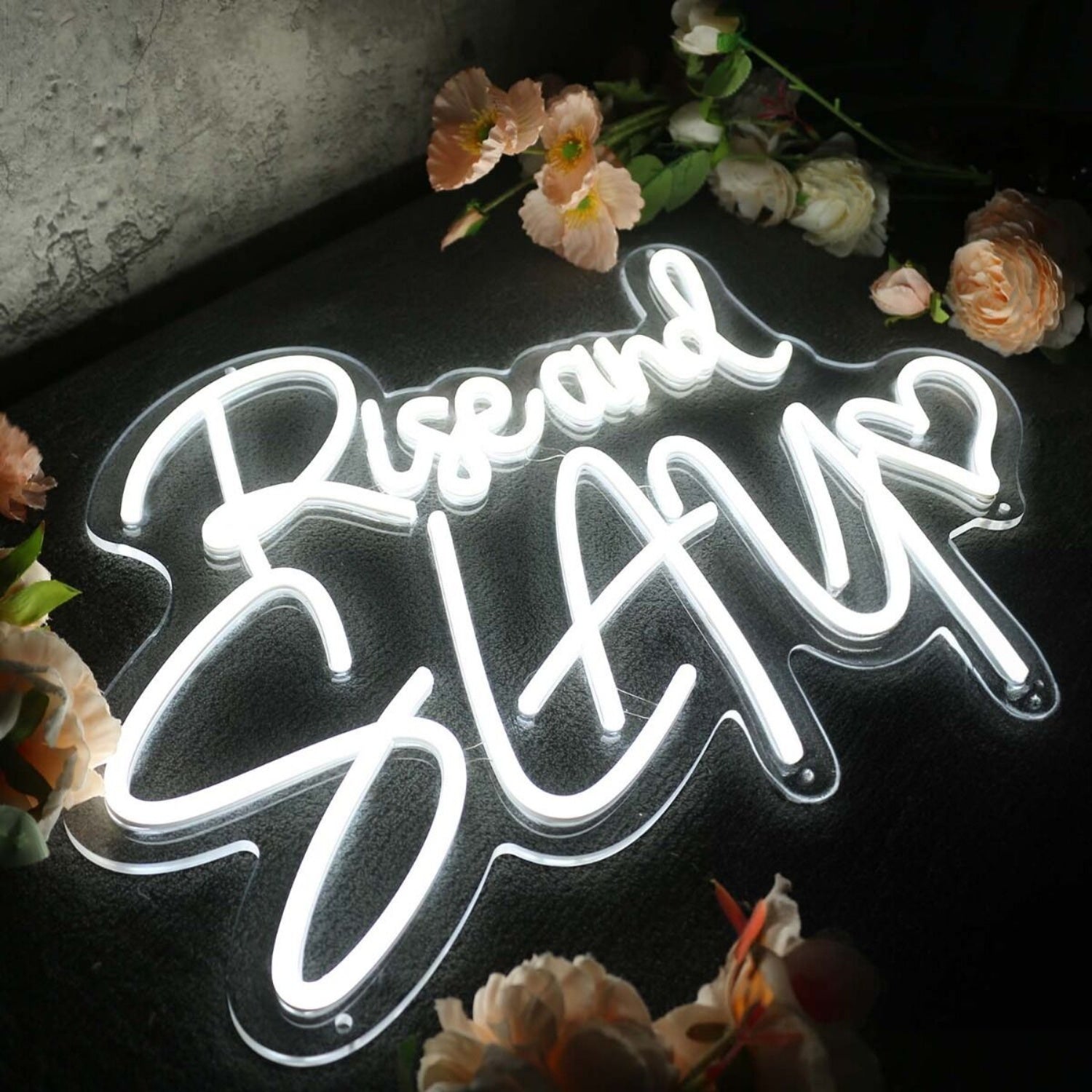 Rise And Slay White Led Neon Sign - Shineneon