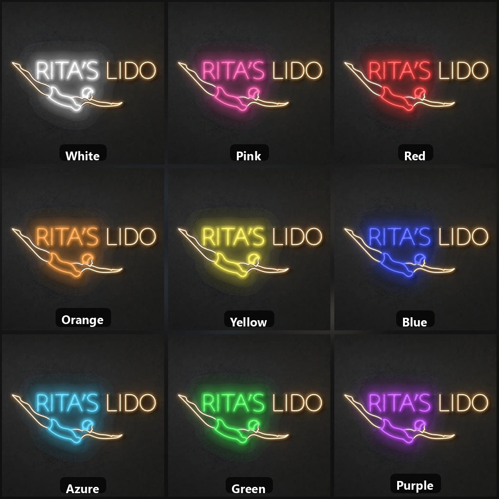 Ritass Lido LED Neon Sign Garage Man Cave Neon Sign color grid