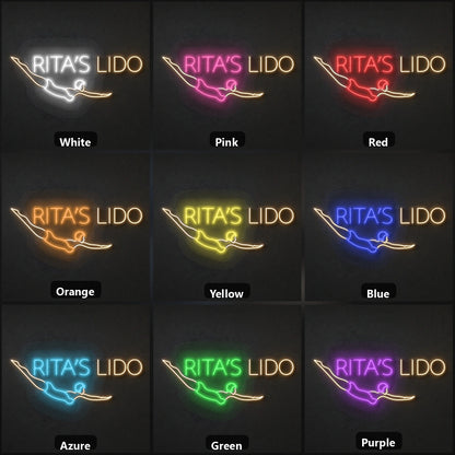Ritass Lido LED Neon Sign Garage Man Cave Neon Sign color grid