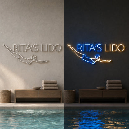 Ritass Lido LED Neon Sign Garage Man Cave Neon Sign day and night comparison