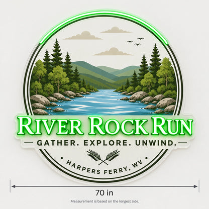 River Rock Run Custom LED Neon Sign | 7ac834b63facfbe19fee8d46e4664abe280f8e52421c8ce32617caf9f544d9cc | dimensions