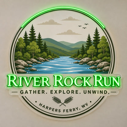 River Rock Run Custom LED Neon Sign | 6c3b03d886e7b31e099515db57393a67a0454fa4451adba9ecd70cc0a4e13a4a | effect