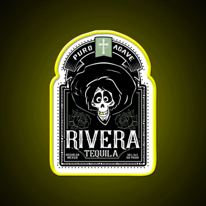 Rivera Tequila Party Drink Tequila Led Neon Sign Rgb Color - Custom LED neon sign front view