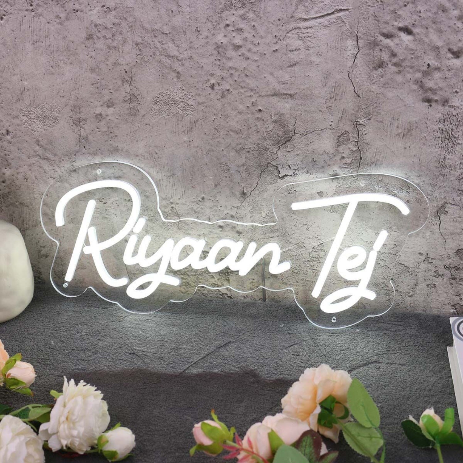 Riyaan Tej White Led Neon Sign - Shineneon