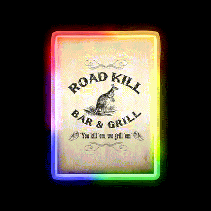 Road Kill Bar Grill Man Cave Bar Led Neon Sign Rgb Color