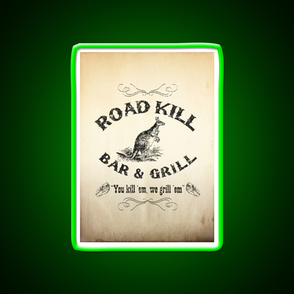 Road Kill Bar Grill Man Cave Bar Led Neon Sign Rgb Color