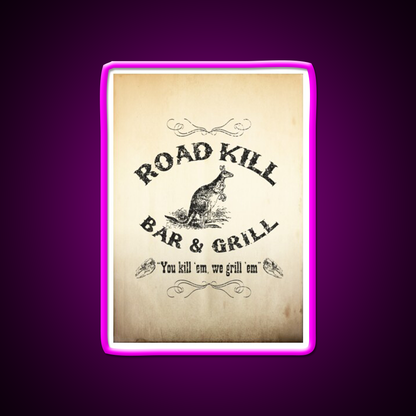 Road Kill Bar Grill Man Cave Bar Led Neon Sign Rgb Color