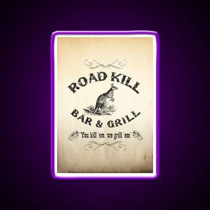 Road Kill Bar Grill Man Cave Bar Led Neon Sign Rgb Color