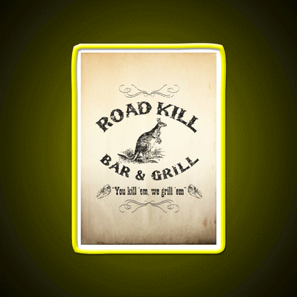 Road Kill Bar Grill Man Cave Bar Led Neon Sign Rgb Color