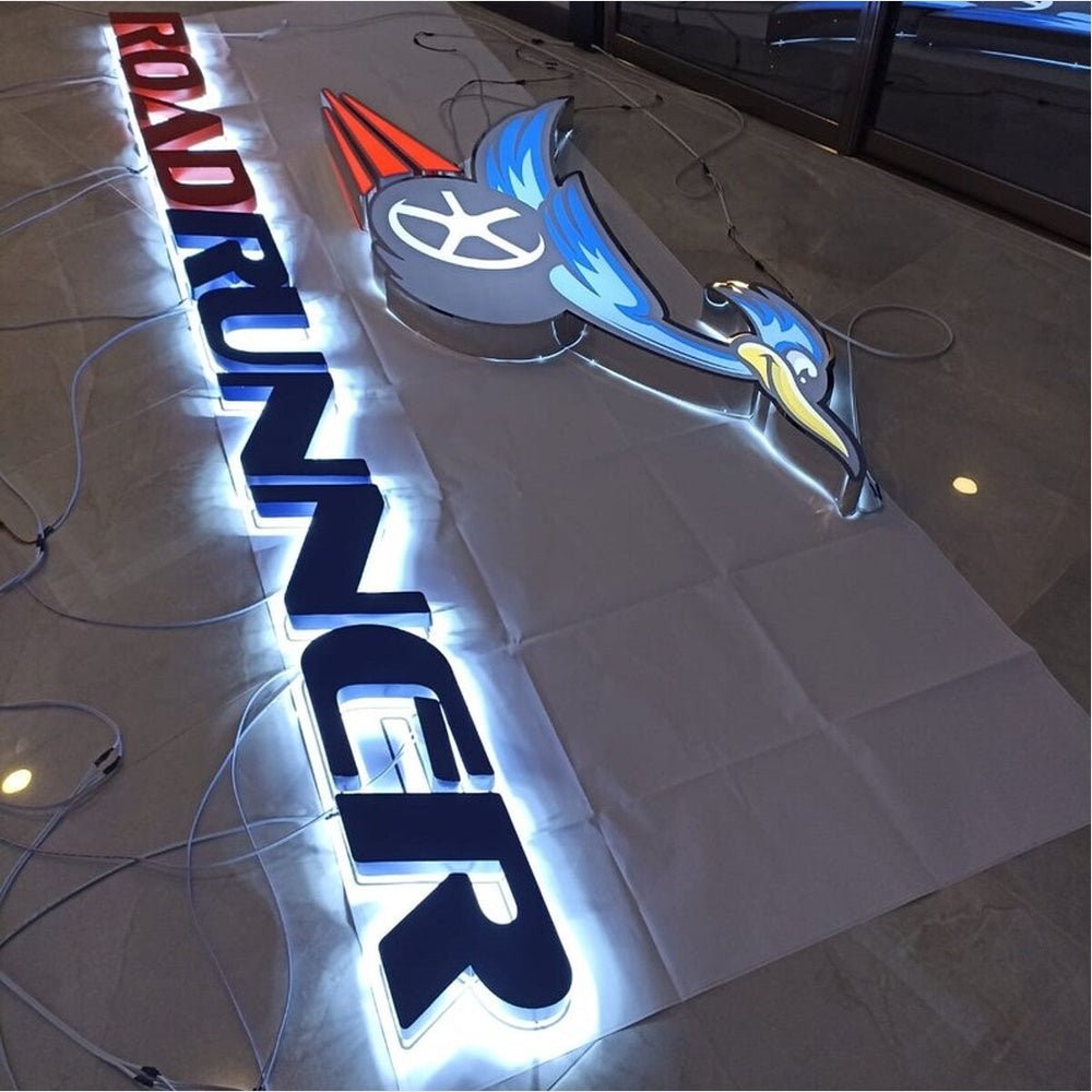 Road Runner With Logo 3D Backlit Channel Letters Led Light Sign - Shineneon