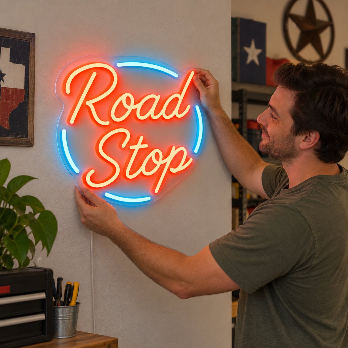 Road Stop Motel Vintage LED Neon Sign Garage Neon Sign - Shineneon