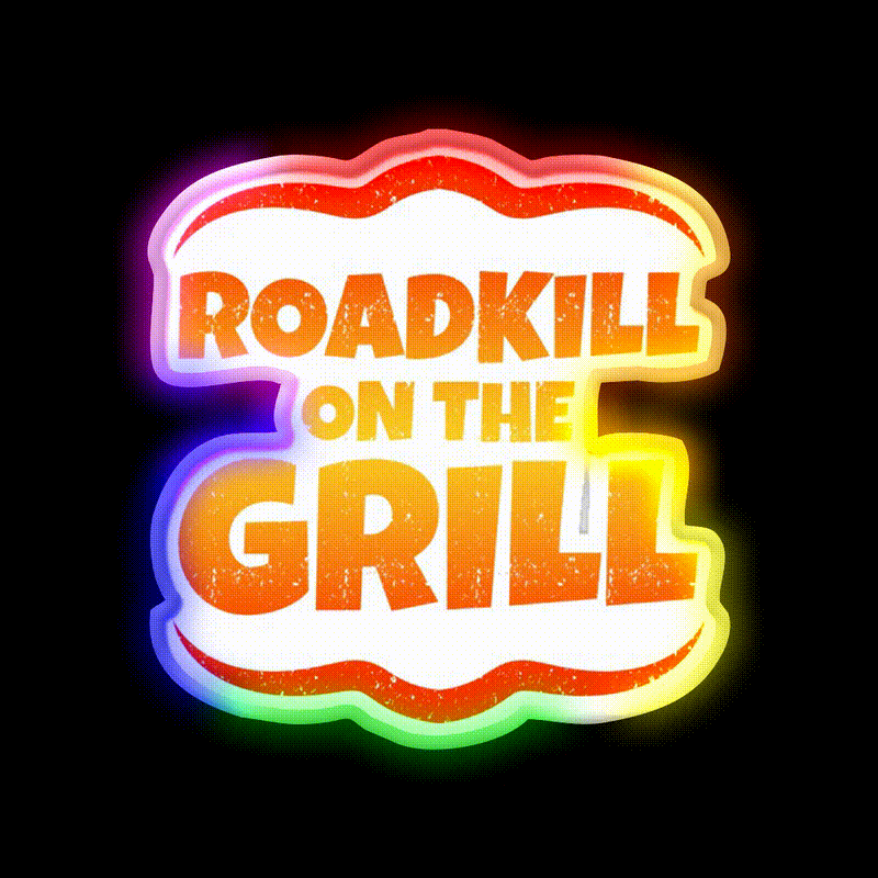 Roadkill On The Grill Man Cave Bar Led Neon Sign Rgb Color