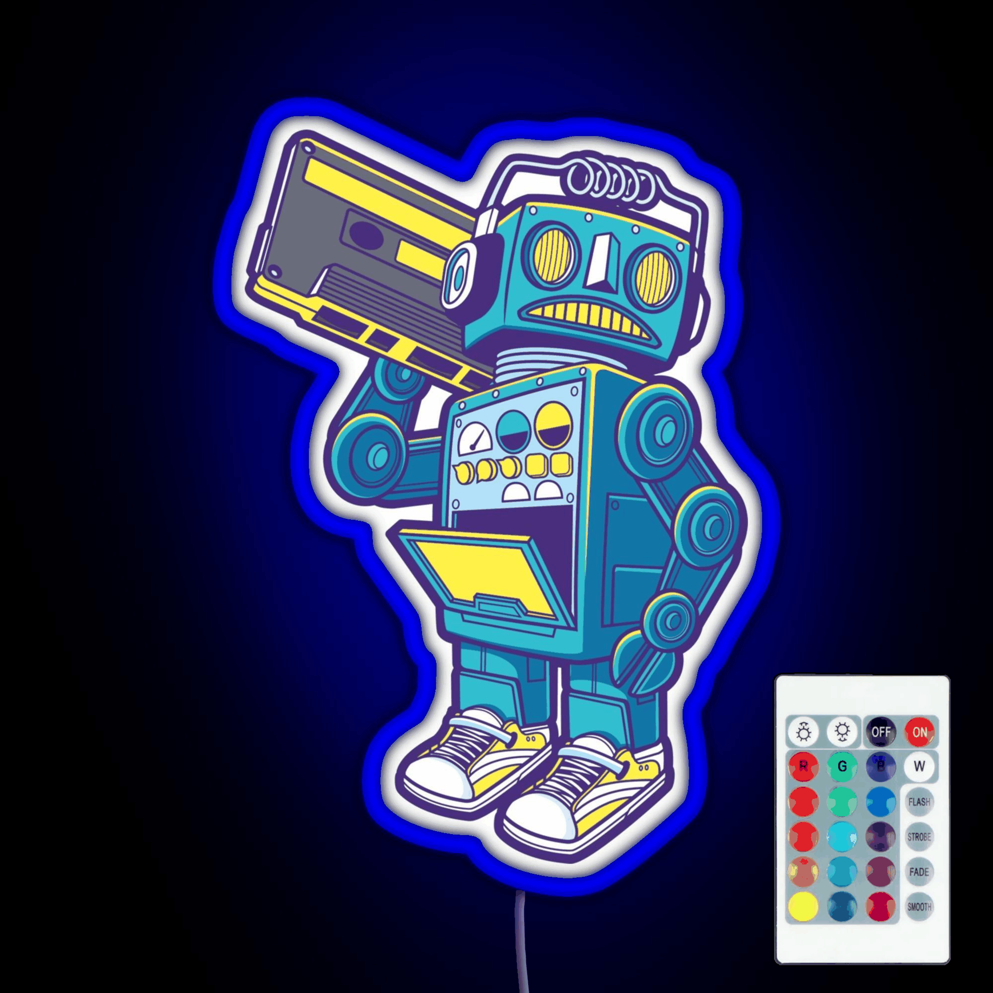 Robot Kicks Rgb Led Neon Sign Pop Wall Art